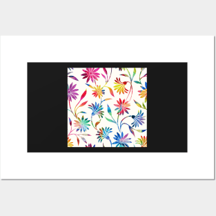 Cheerful Floral Pattern Posters and Art